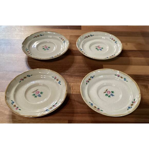 Heartland Tea Saucers International Stone Ware Farm Orchard Peach Lot of 4 Vtg - Picture 4 of 9